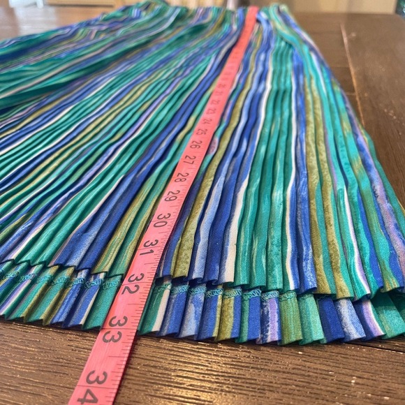 Vintage KORET Long Maxi Pleated Vertical Striped Skirt, Size SMALL - Picture 8 of 9